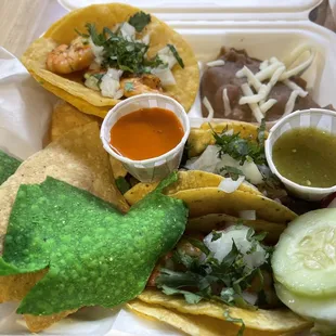 Steak and Shrimp Taco Combo.