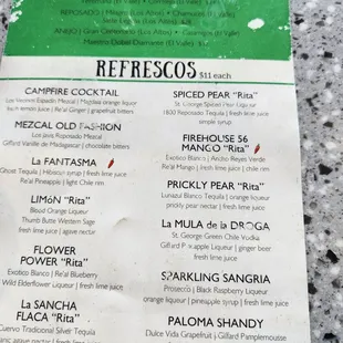 menu