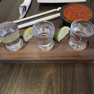 Blanco tequila flight