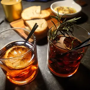 Classic negroni and their winter negroni.