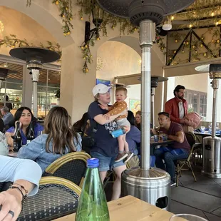Nice, warm patio. Busy for a Wednesday night.