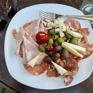 Delicious meat and cheese platter