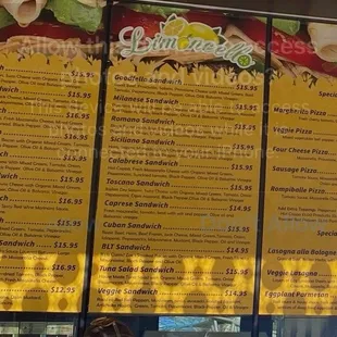 menu