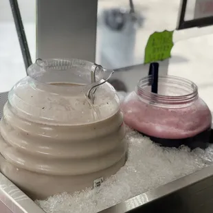a pitcher of ice cream