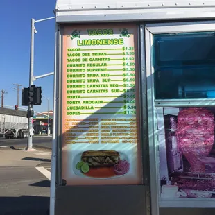 the menu