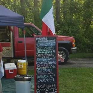 Menu board at the Amigos de Westfield festival