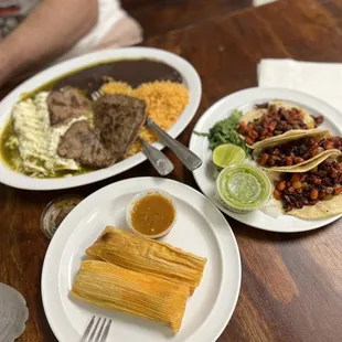 two plates of mexican food