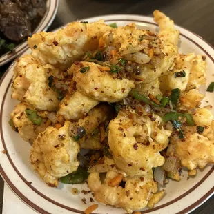 Ordered Salt &amp; Pepper Shrimp and it was delicious! Only picture I got before everybody started eating