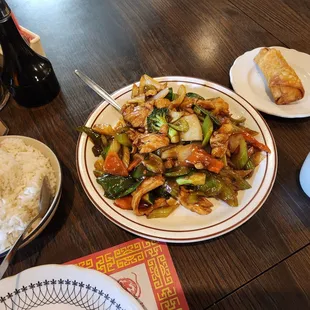 Szechuan Chicken with white rice