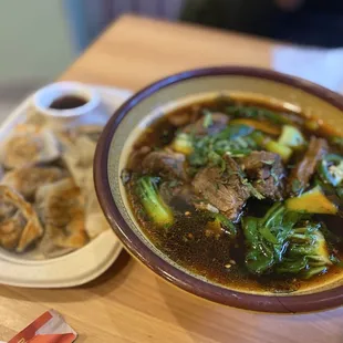 Brother Lin's Beef Noodle Soup (Lanzhou-inspired) Lin's Pork &amp; Chive DumplingsDumplings
