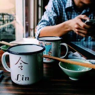 Cute rustic tin cups!