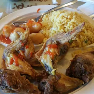 a plate of food on a table