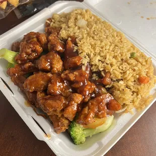 Orange chicken combo