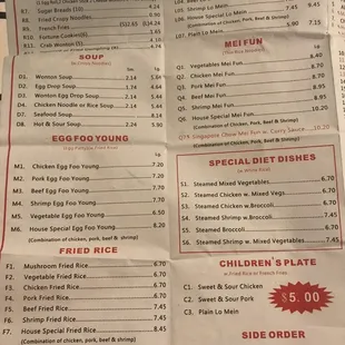 New menu