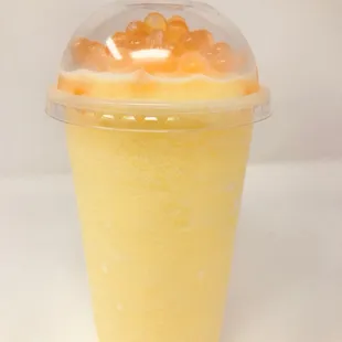 Mango slushy with mango pop boba