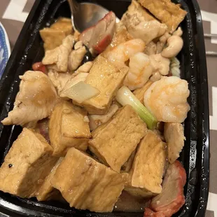 Combo; tofu, shrimp, pork, chicken