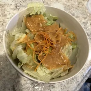 Ginger dressing salad