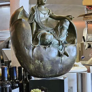 Buddha sculpture,.as though floating on a lotus
