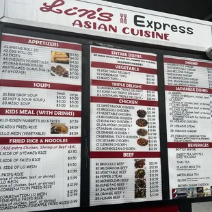 Drive thru Menu
