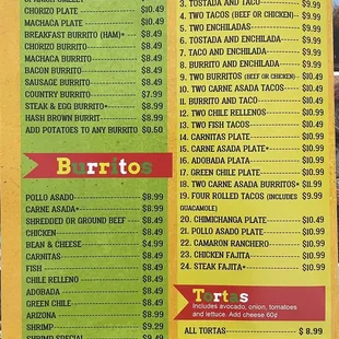 menu