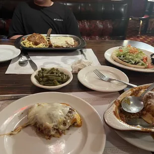 a table full of food