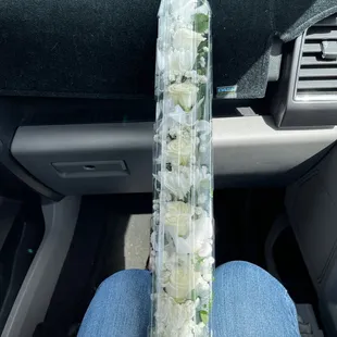 White rose, tuber rose, and baby's breath lei po'o