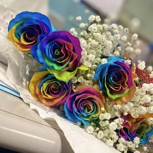 Beautiful rainbow roses