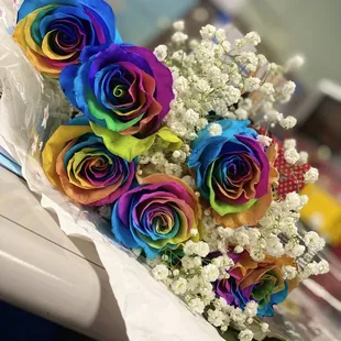 Beautiful eye catching rainbow roses