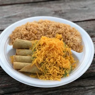 4 rolled taco plate