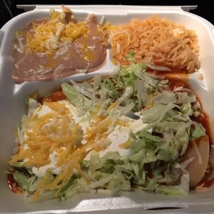 Cheese enchilada meal. About $8 July 2017