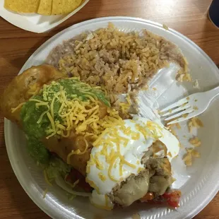 #20 Chimichanga with rice and beans   This is DELICIOUS!