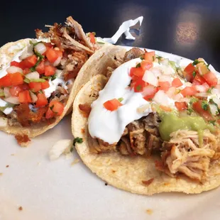 two tacos on a plate