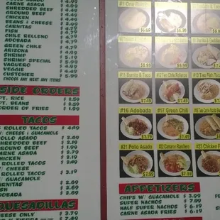 Drive thru menu