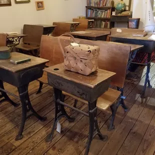 School desk Wrought iron legs