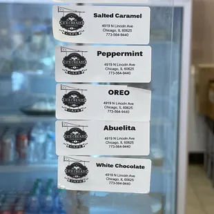 Flavors of cocoa bombs. Can't wait to try the salted caramel!