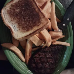 grilled cheese sandwich and fries