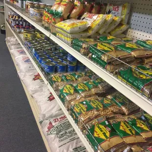 the shelves of a grocery store