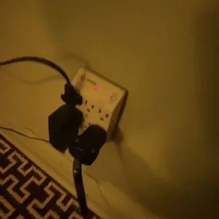Overloaded fire hazard plug socket