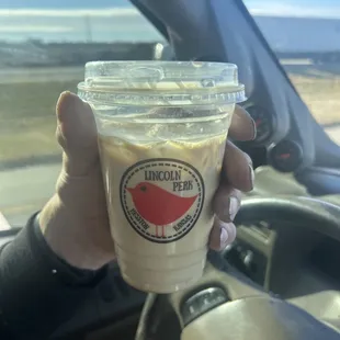 A LARGE- FLAVORED CARMEL LATTE $5.70 plus tax for this tiny little cup....