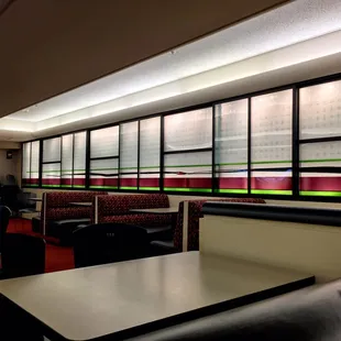 a view of the dining area