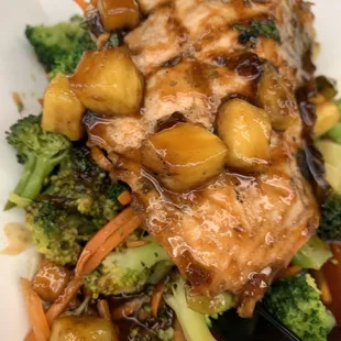 Salmon teriyaki bowl