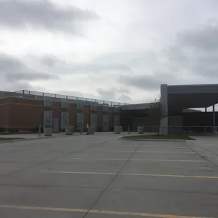 the entrance to the building