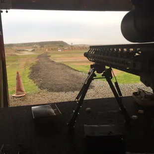 Down range. First person