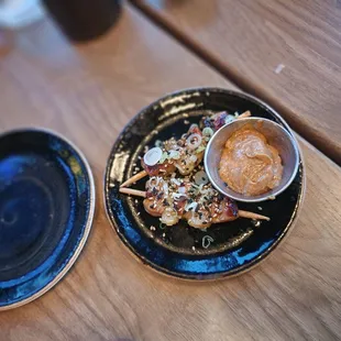 a plate of food on a table