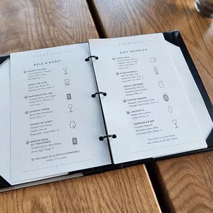 a menu on a table