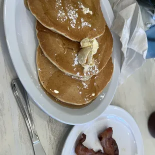 Pancakes and side of Bacon (does not come together)