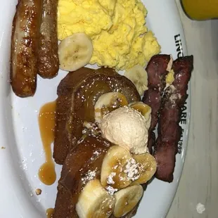 Platter with Banana Bread French Toast