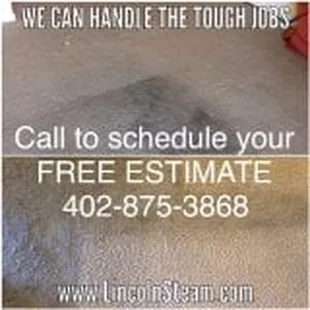 Lincoln Steam Carpet Cleaning powers through the tuff stains.
