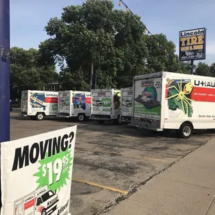 All sizes of U Haul are available