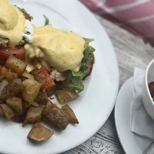 Crab Benedict &amp; Crab Hushpuppies